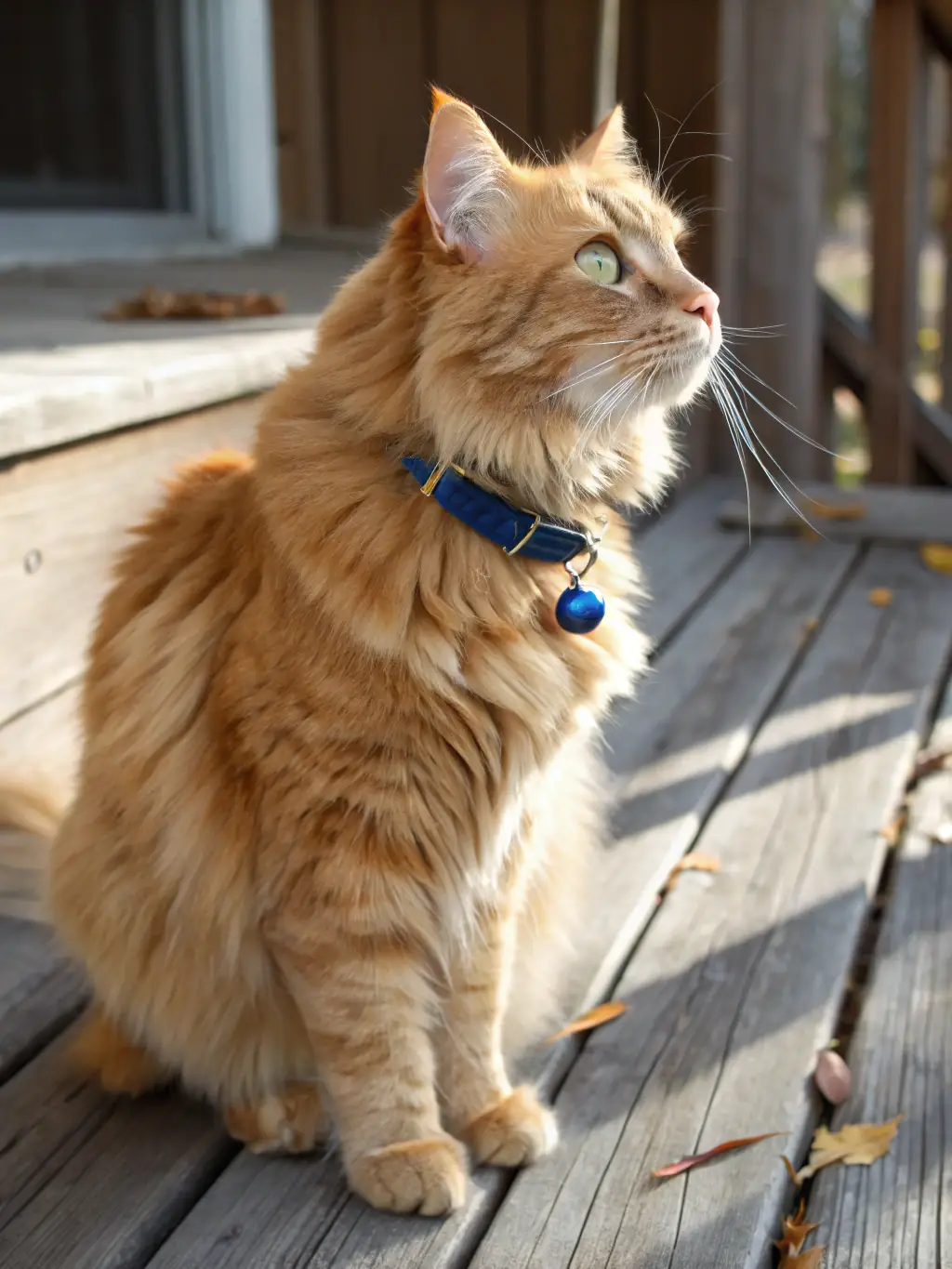 A vibrant image of a playful tabby cat exploring a sunny garden, highlighting WhiskerFrame Photography's expertise in outdoor cat photography.